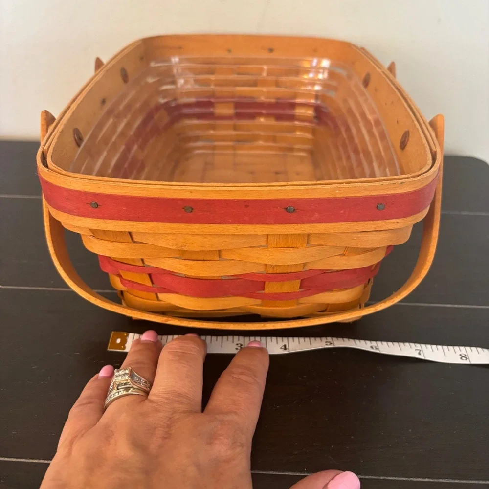 Longaberger 1996 Christmas Collection Holiday Cheer Basket w Liner | Red Trim‎